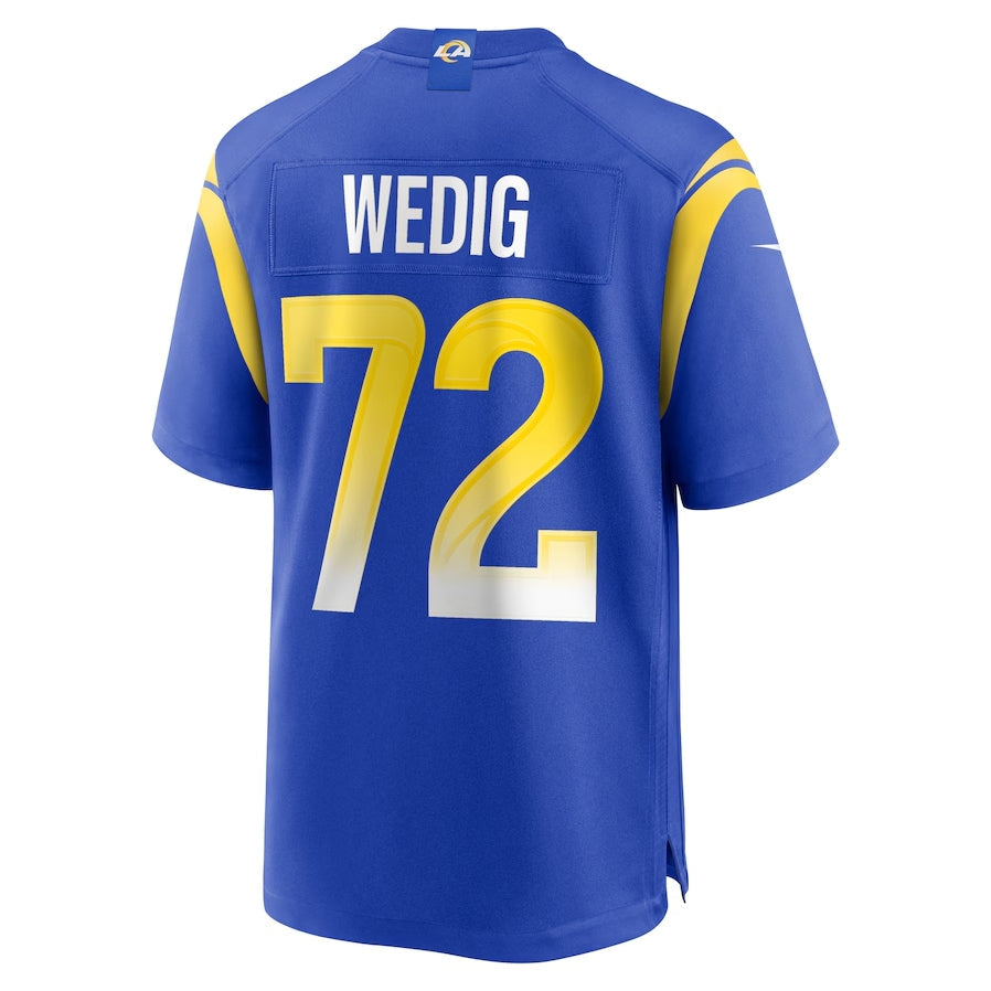 LA.Rams #72 Trey Wedig Royal Team Game Stitched American Football Jerseys - Main View