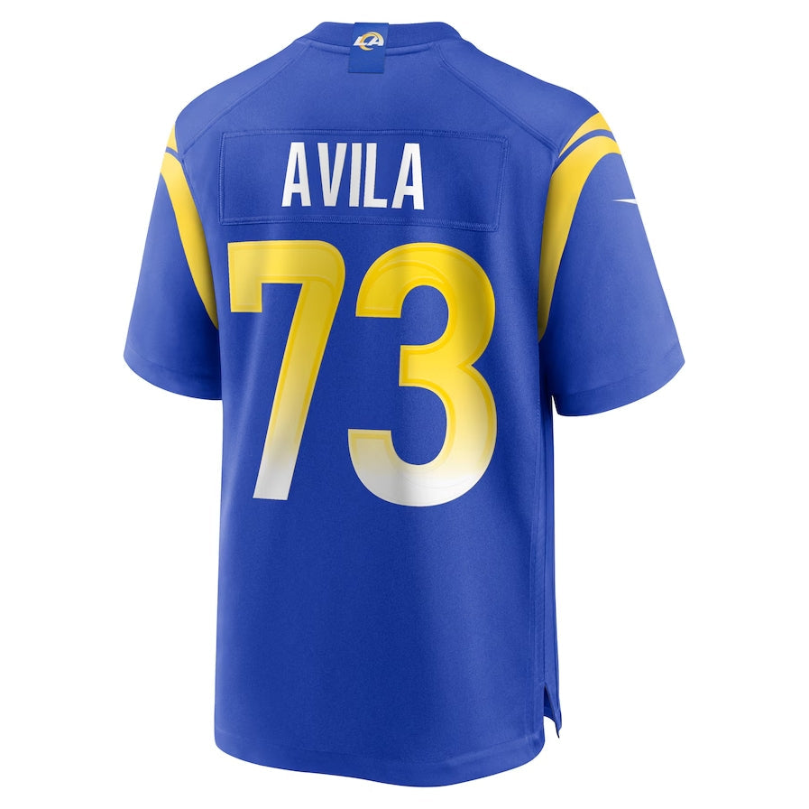 LA.Rams #73 Steve Avila Royal Home Game Stitched American Football Jerseys - Main View