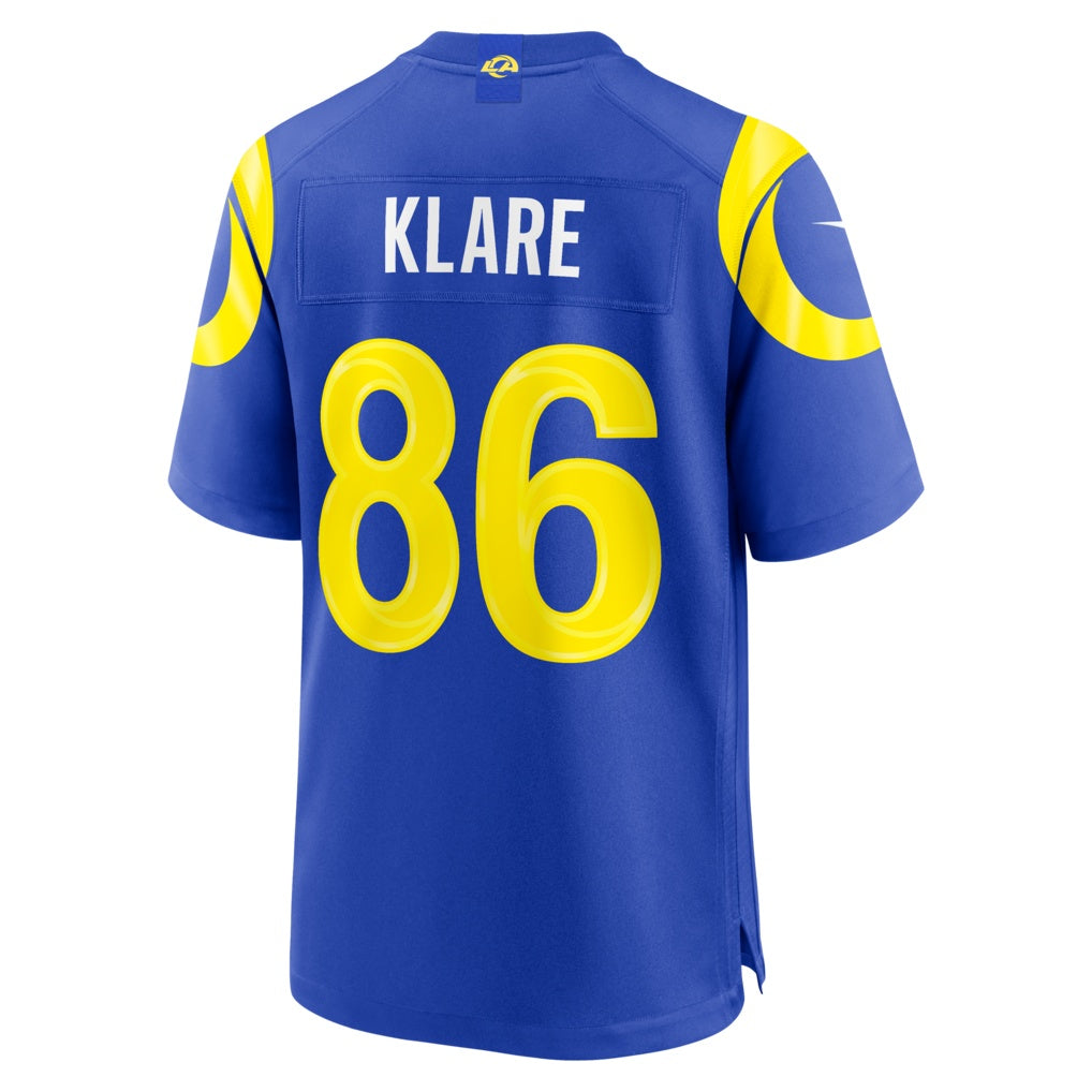 LA.Rams #86 Max Klare Royal Team Game Stitched Football American Jersey - Main View