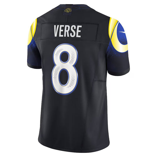 LA.Rams #8 Jared Verse 2025 Rivalries Collection Limited Jersey - Midnight Blue Stitched American Football Jerseys - Main View