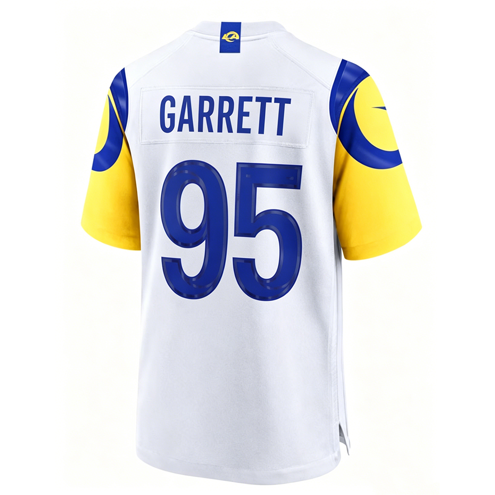 LA.Rams #95 Myles Garrett White Game Stitched Football American Jersey - Main View