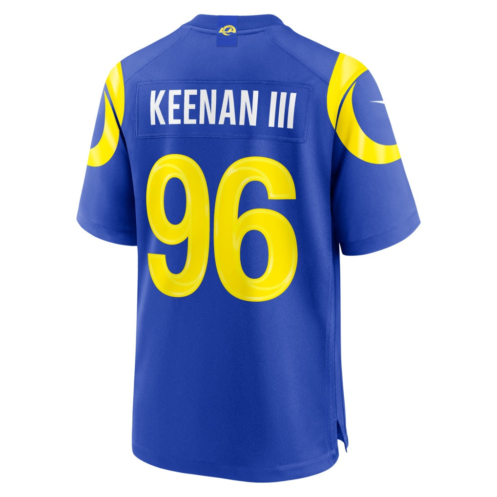 LA.Rams #96 Tim Keenan III Royal Team Game  Stitched Football American Jersey - Main View