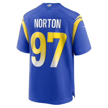 LA.Rams #97 Bill Norton Royal Team Game Stitched American Football Jerseys - Main View