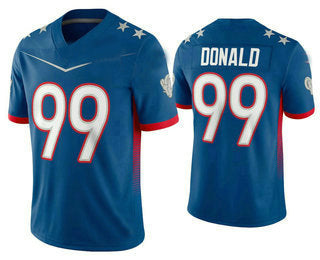 LA.Rams #99 Aaron Donald Blue 2022 Pro Bowl Vapor Untouchable Stitched Limited Jersey American Football Jersey - Main View
