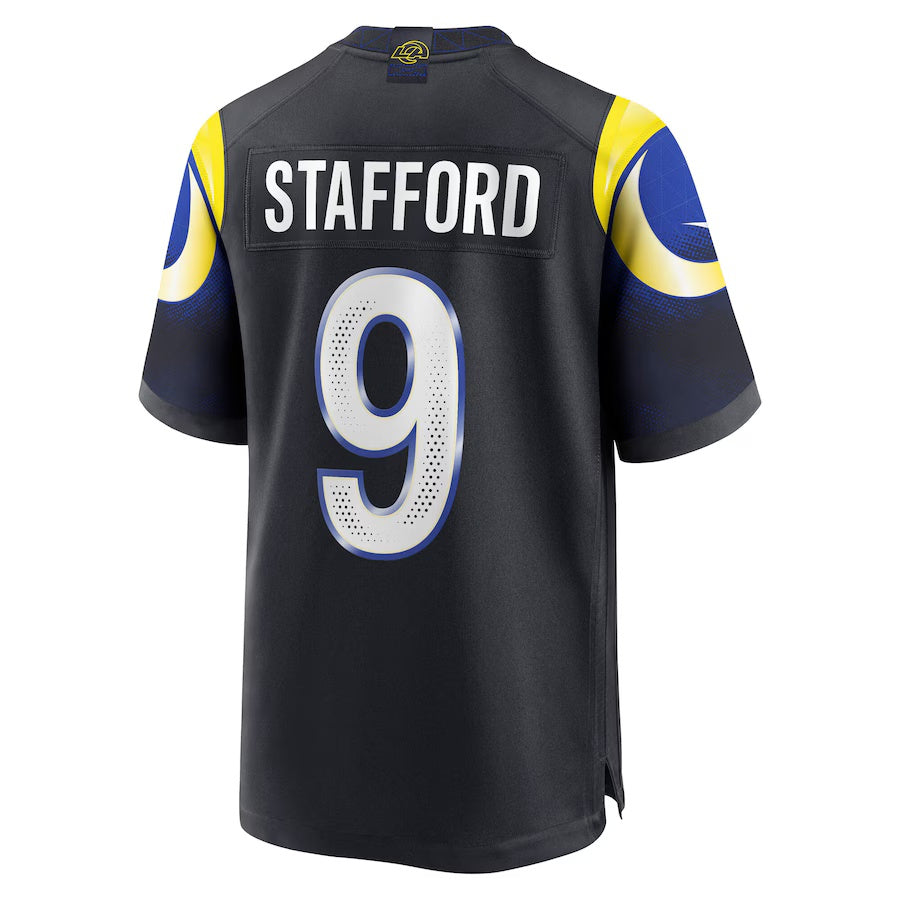 LA.Rams #9 Matthew Stafford 2025 Rivalries Collection Game Jersey - Midnight Blue Stitched American Football Jerseys - Main View