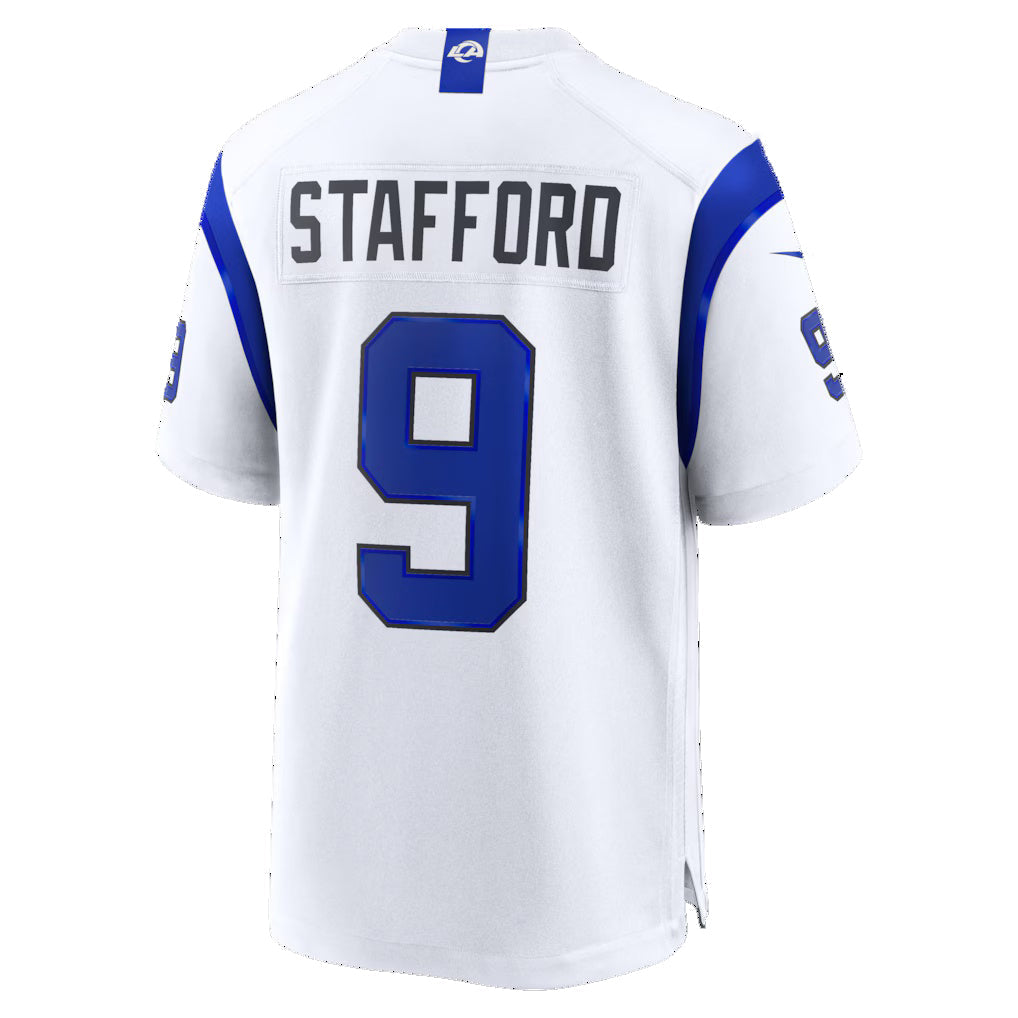 LA.Rams #9 Matthew Stafford Fearsome White Game Football Jersey - Main View