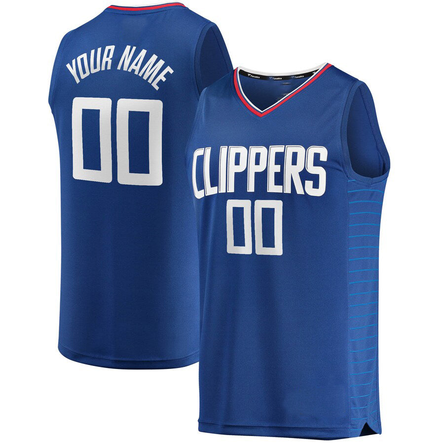 Custom LA.Clippers Fanatics Branded Fast Break Replica Jersey Royal Icon Edition Stitched Basketball Jersey - Main View