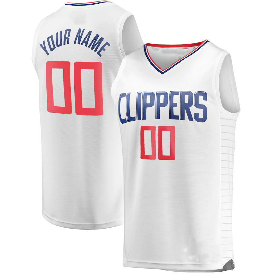 Custom LA.Clippers Fanatics Branded Fast Break Replica Jersey White Association Edition Stitched Basketball Jersey - Main View