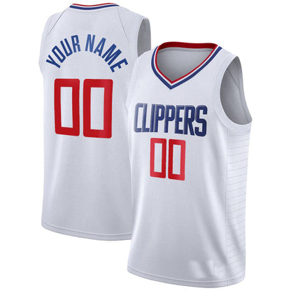Custom LA.Clippers 2020-21 Swingman White Association Edition Stitched Basketball Jersey - Main View