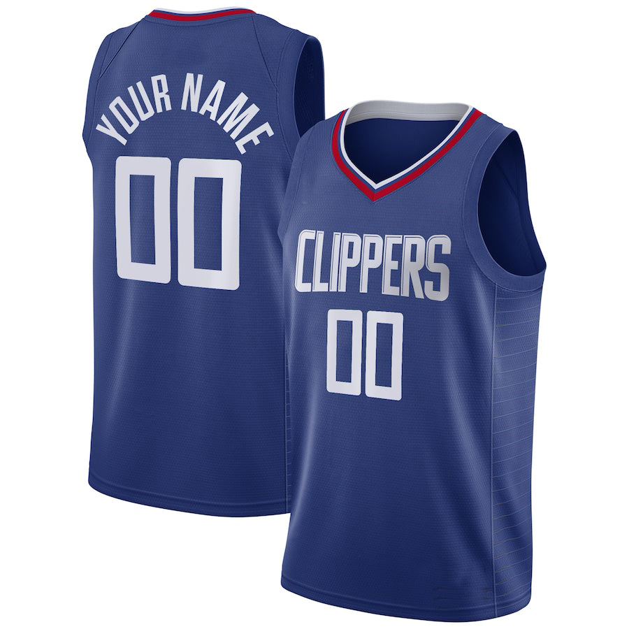 Custom LA.Clippers 2020-21 Swingman Jersey Royal Icon Edition Stitched Basketball Jersey - Main View