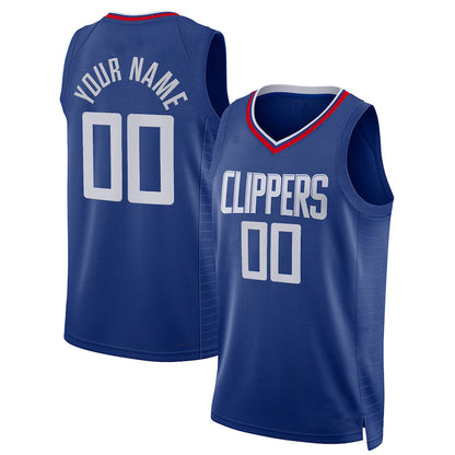 Custom LA.Clippers 2021-22 Diamond Swingman  Royal Icon Edition Stitched Basketball Jersey - Main View