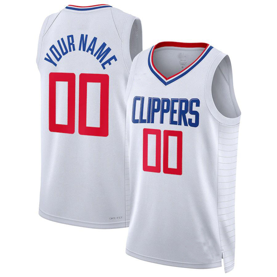Custom LA.Clippers Unisex 2022-23 Swingman  White Association Edition Stitched Basketball Jersey - Main View