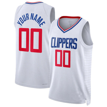 Custom LA.Clippers Unisex 2022-23 Swingman  White Association Edition Stitched Basketball Jersey - Main View