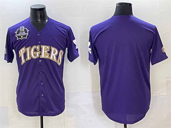 L.Tigers Blank Purple 2025 World Series Stitched Baseball American College Jerseys - Main View