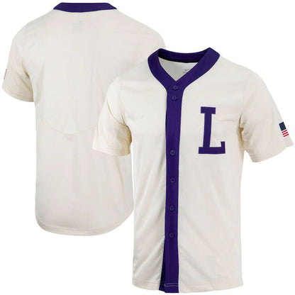 L.Tigers Replica Full-Button Baseball Jersey Natural Stitched American College Jerseys - Main View