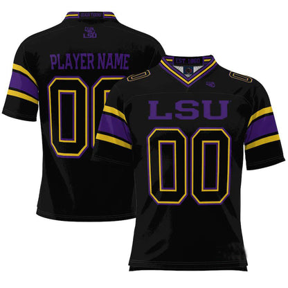 Custom L.Tigers ProSphere NIL Pick-A-Player Football Jersey Black American Stitched College Jerseys - Main View