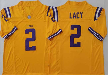 L.Tigers #2 Kyren Lacy Yellow F.U.S.E. Stitched American College Jerseys - Main View