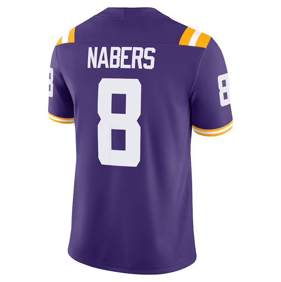 L.Tigers #8 Malik Nabers Purple Player Game American College Jerseys - Main View