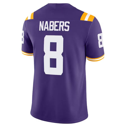 L.Tigers #8 Malik Nabers Purple Player Game American College Jerseys - Main View