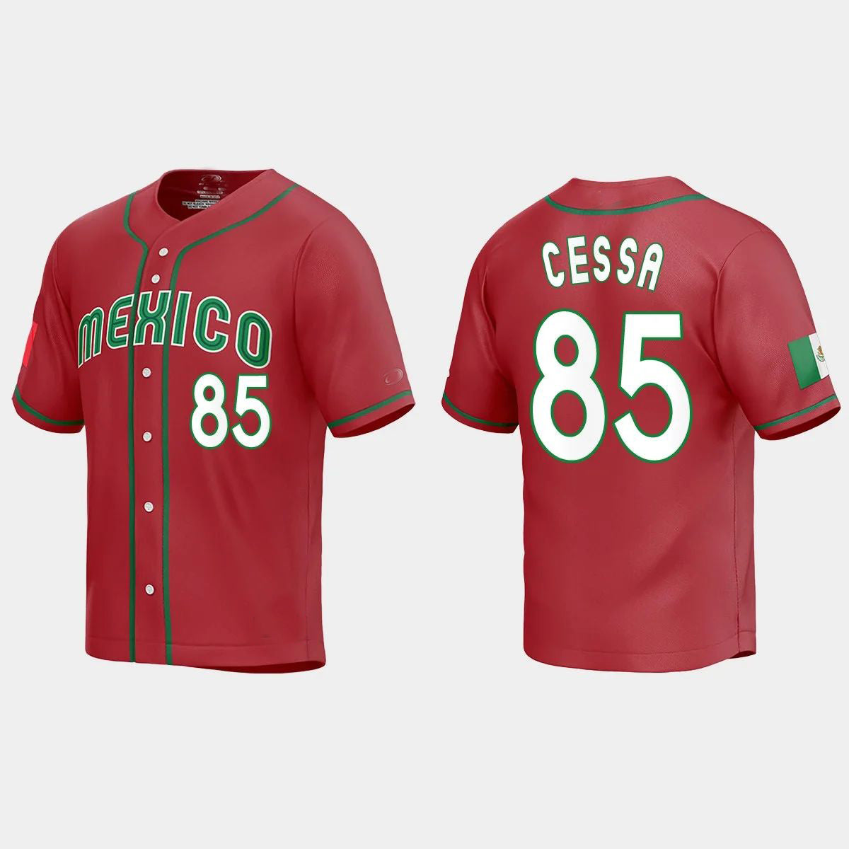 #85 LUIS CESSA MEXICO BASEBALL 2023 WORLD BASEBALL CLASSIC REPLICA JERSEY ¨C RED Stitches Baseball Jerseys - Main View