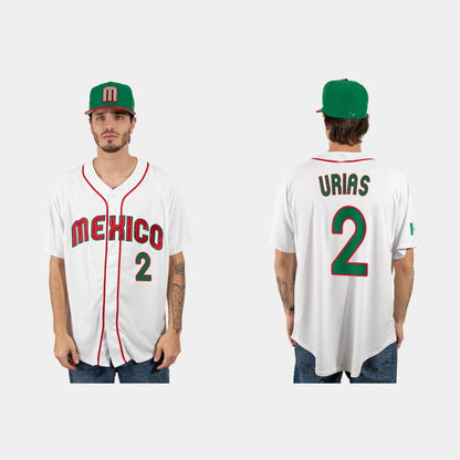 #2 LUIS URIAS MEXICO BASEBALL 2023 WORLD BASEBALL CLASSIC JERSEY ¨C WHITE Stitches Baseball Jerseys - Main View