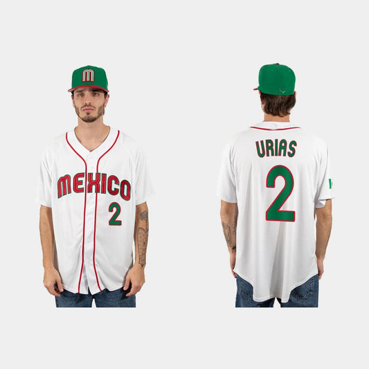 #2 LUIS URIAS MEXICO BASEBALL 2023 WORLD BASEBALL CLASSIC JERSEY ¨C WHITE Stitches Baseball Jerseys - Main View