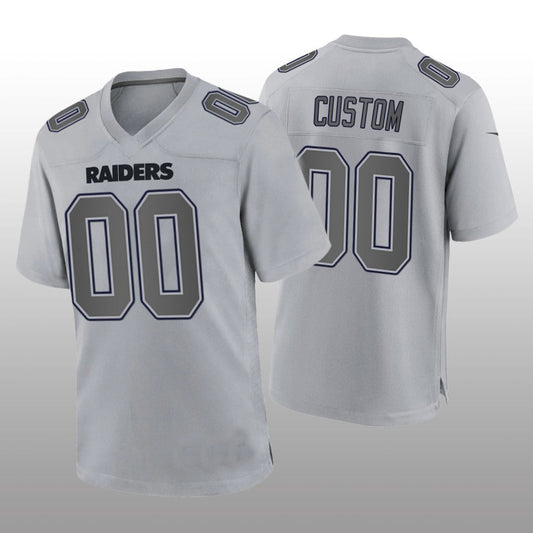 Custom L.Raiders Gray Atmosphere Game Jersey  Stitched American Football Jerseys - Main View