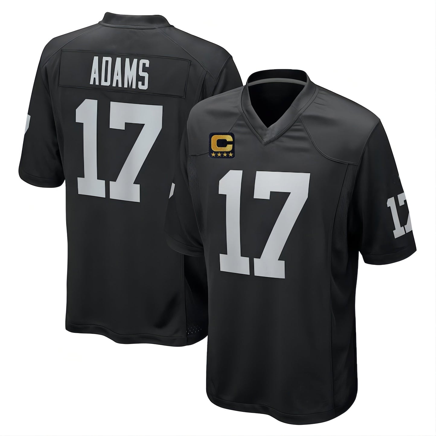 L.Raiders #17 Davante Adams 2022 Black Game Jersey Stitched American Football Jerseys with C patch - Main View