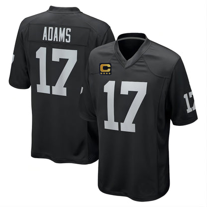L.Raiders #17 Davante Adams 2022 Black Game Jersey Stitched American Football Jerseys with C patch - Main View