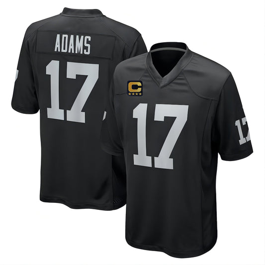 L.Raiders #17 Davante Adams 2022 Black Game Jersey Stitched American Football Jerseys with C patch - Main View