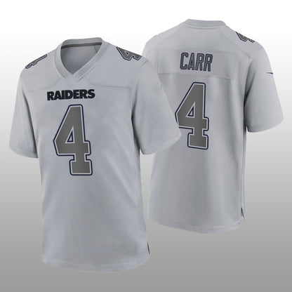L.Raiders #4 Derek Carr Gray Atmosphere Fashion Game Jersey Stitched American Football Jerseys - Main View
