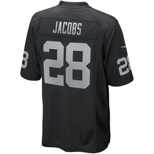 L.Raiders #28 Josh Jacobs Black Game Player Jersey Stitched American Football Jerseys - Main View
