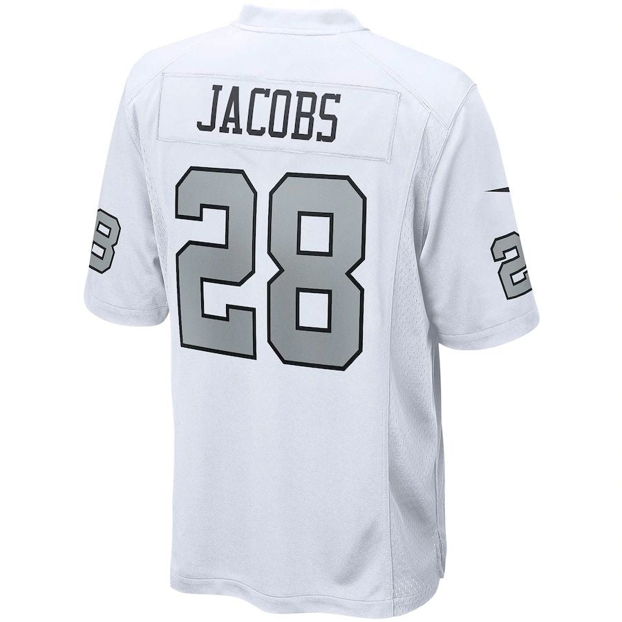 L.Raiders #28 Josh Jacobs White Alternate Game Jersey Stitched American Football Jerseys - Main View