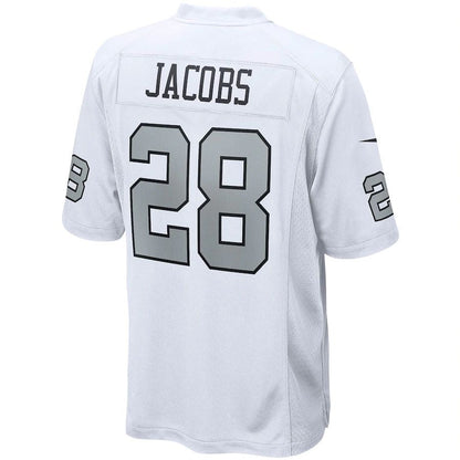 L.Raiders #28 Josh Jacobs White Alternate Game Jersey Stitched American Football Jerseys - Main View