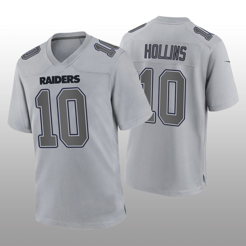 L.Raiders #10 Mack Hollins Gray Atmosphere Game Jersey Stitched American Football Jerseys - Main View