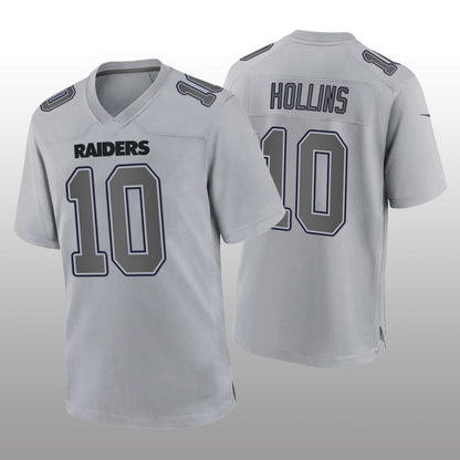L.Raiders #10 Mack Hollins Gray Atmosphere Game Jersey Stitched American Football Jerseys - Main View