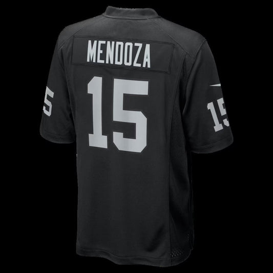 LV.Raiders #15 Fernando Mendoza Black 2026 Draft First Round Pick No. 1 Team Game Stitched Football American Jersey - Main View