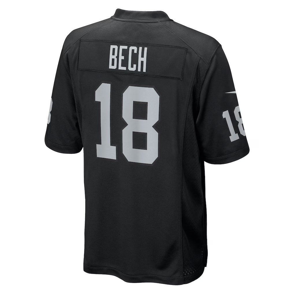 LV.Raiders #18 Jack Bech Black Team Game American Football Jerseys - Main View