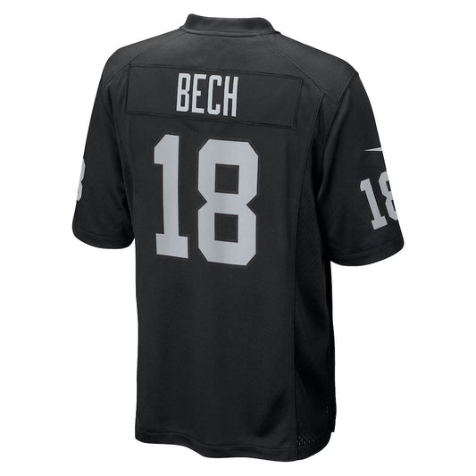 LV.Raiders #18 Jack Bech Black Team Game American Football Jerseys - Main View