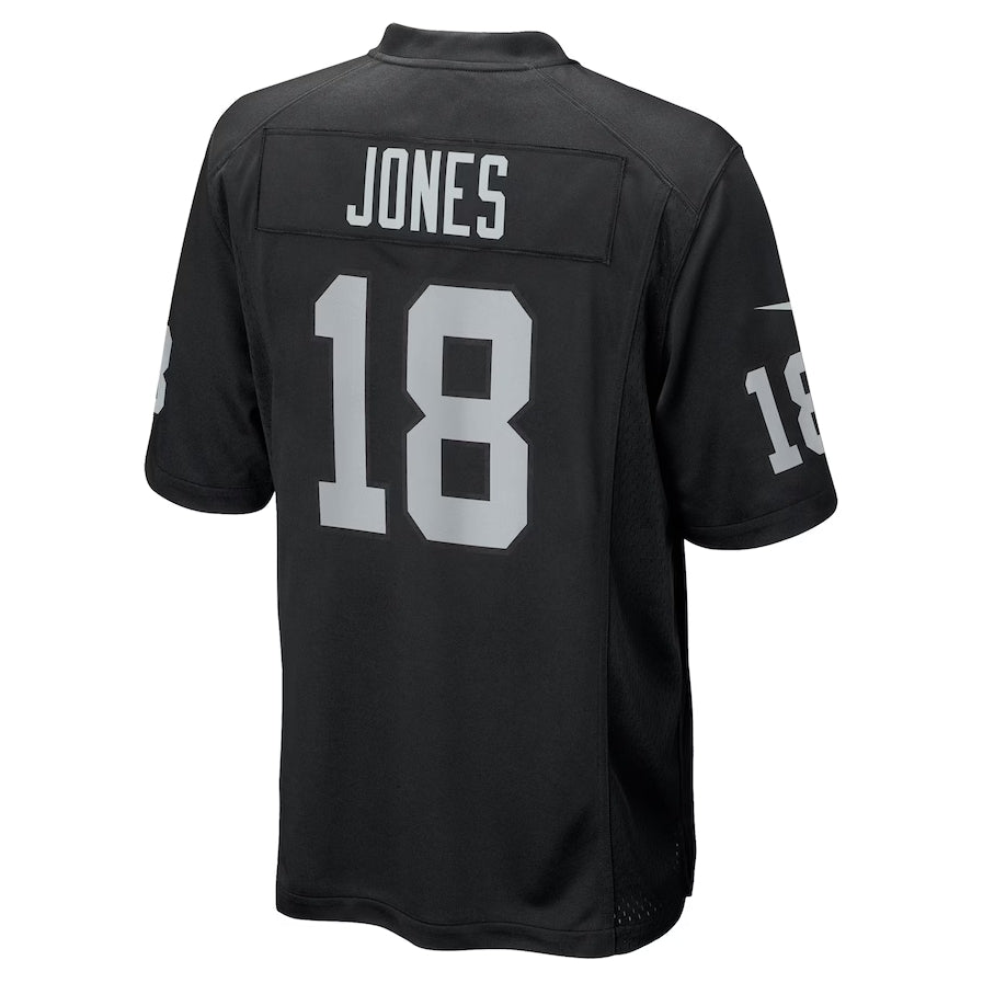 LV.Raiders #18 Jack Jones Black Team Game Stitched American Football Jerseys - Main View