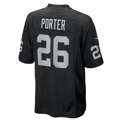 LV.Raiders #26 Darien Porter Black Team Game American Football Jerseys - Main View