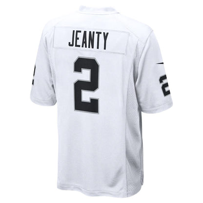 LV.Raiders #2 Ashton Jeanty White Game American Football Jerseys - Main View