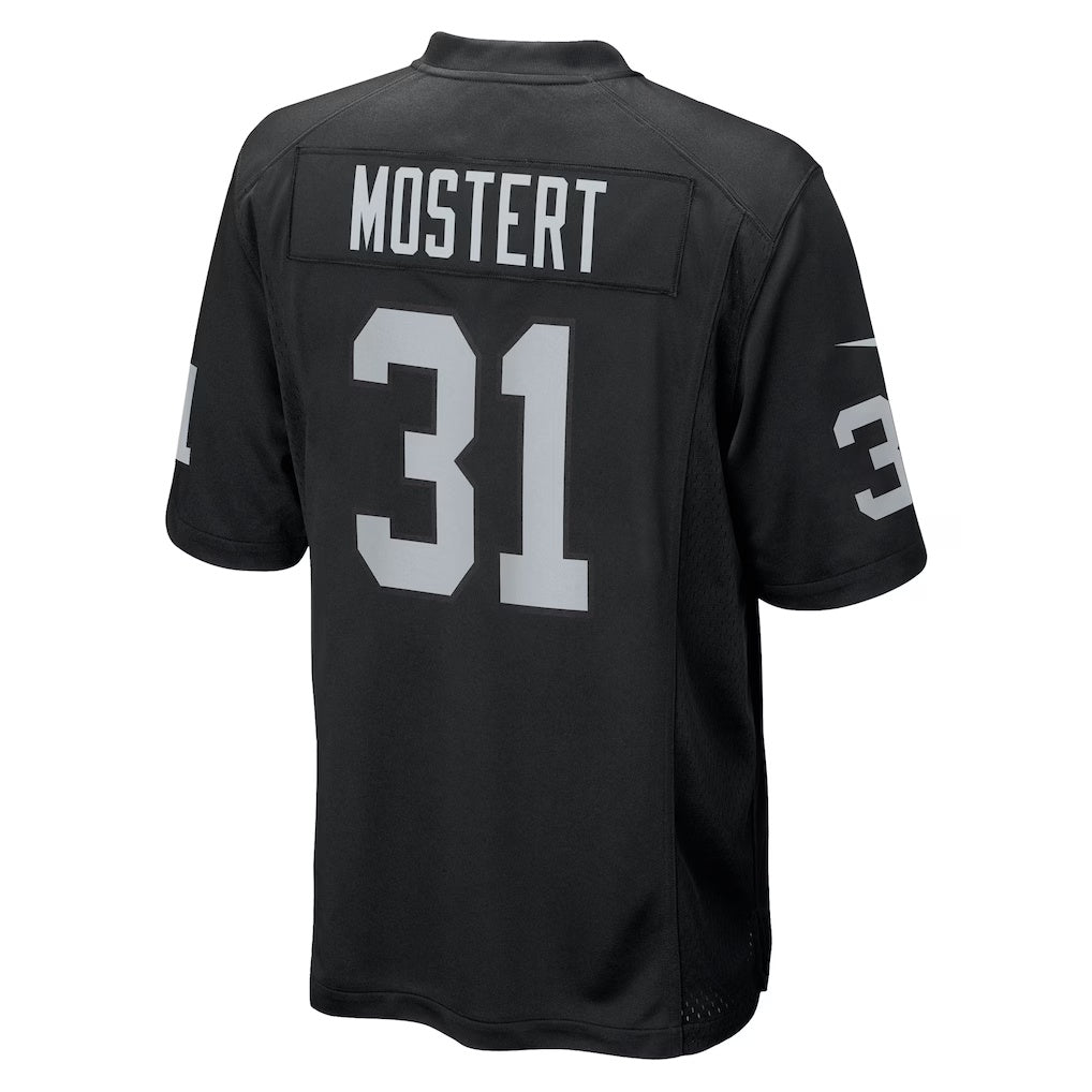 LV.Raiders #31 Raheem Mostert Black Team Game American Football Jerseys - Main View