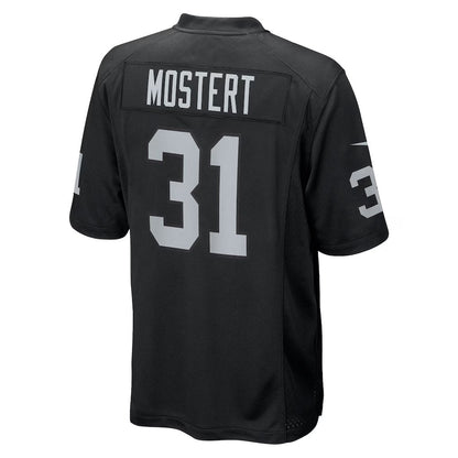 LV.Raiders #31 Raheem Mostert Black Team Game American Football Jerseys - Main View