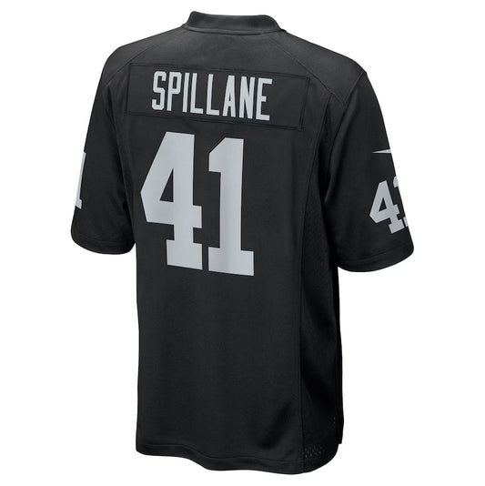 LV.Raiders #41 Robert Spillane Black Game Player Stitched American Football Jerseys - Main View