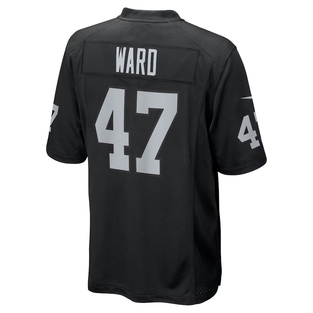 LV.Raiders #47 Alex Ward Black Team Game Football Jersey - Main View