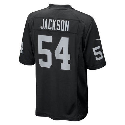 LV.Raiders #54 Brennan Jackson Black Team Game American Football Jerseys - Main View