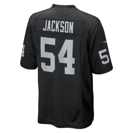 LV.Raiders #54 Brennan Jackson Black Team Game American Football Jerseys - Main View