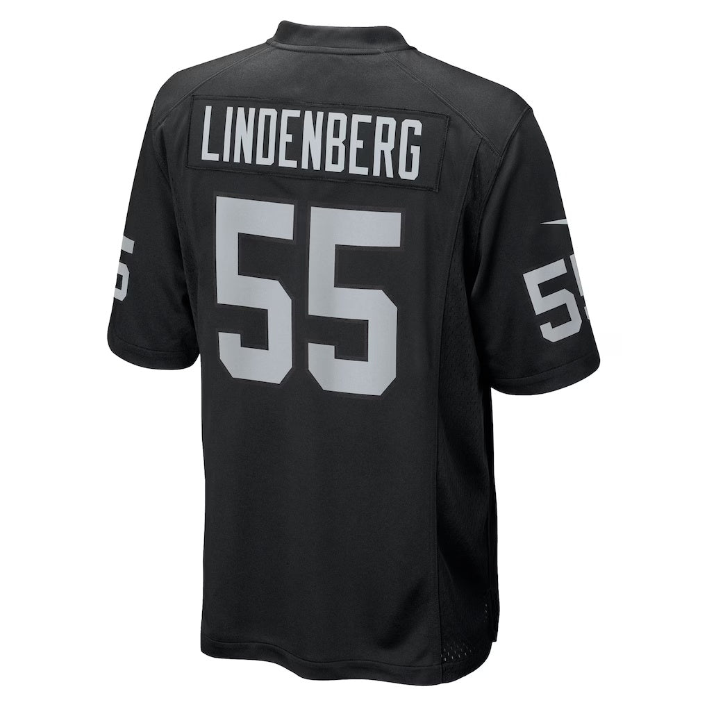 LV.Raiders #55 Cody Lindenberg Black Team Game American Football Jerseys - Main View