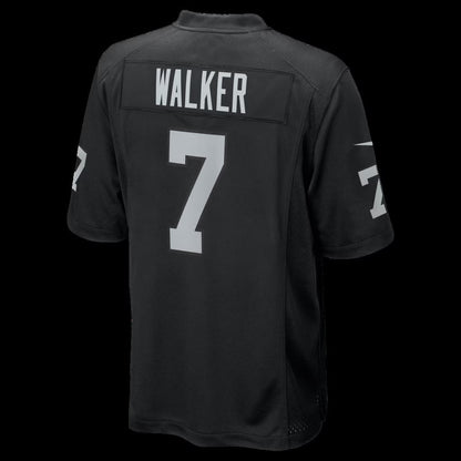 LV.Raiders #7 Quay Walker Black Team Game Stitched Football American Jersey - Main View